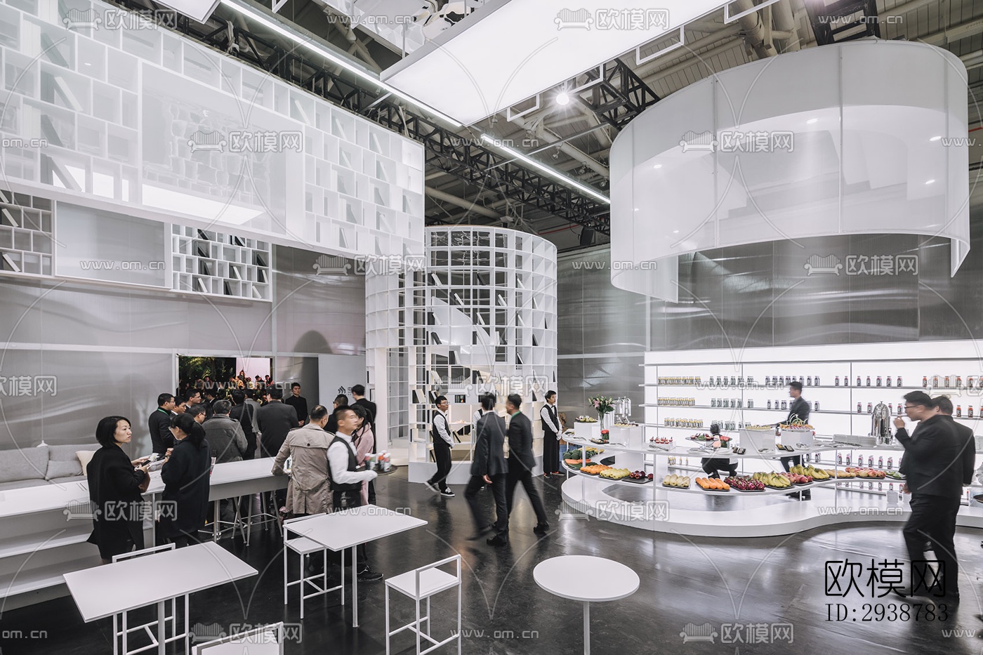 高级灰展览展厅效果图下载（渲染图13）