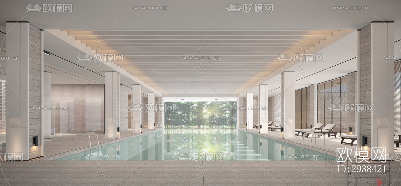 新中式售楼处效果图下载（渲染图5）