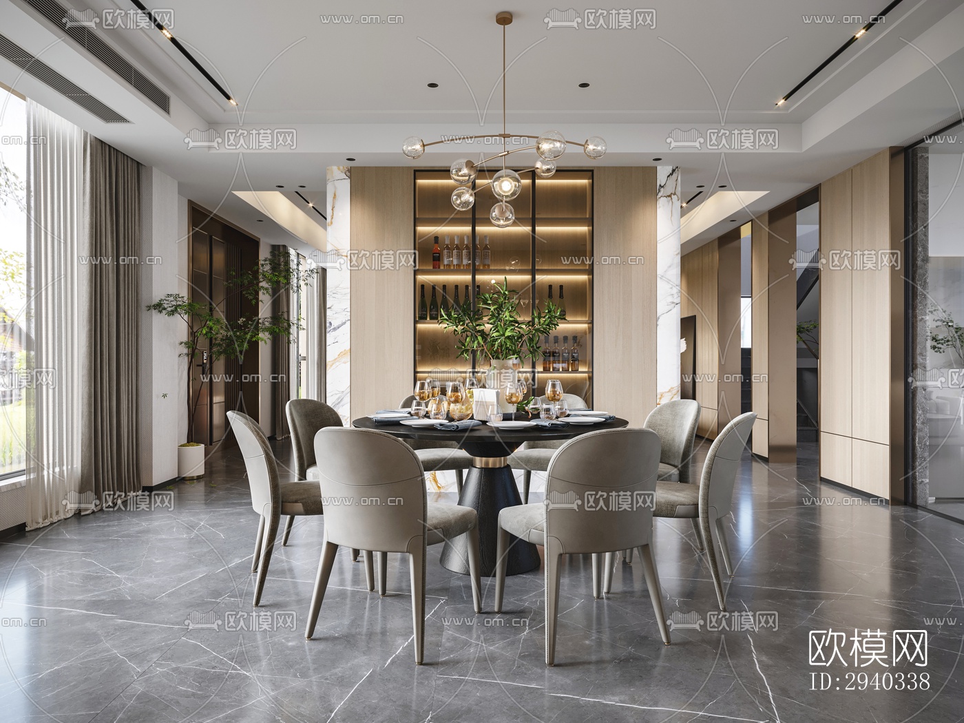 现代平层效果图下载（渲染图8）