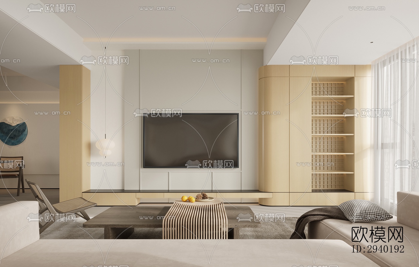 日式平层效果图下载（渲染图8）