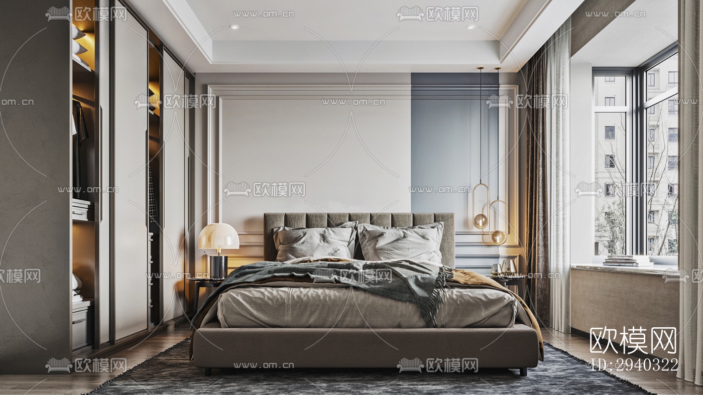 现代平层效果图下载（渲染图2）