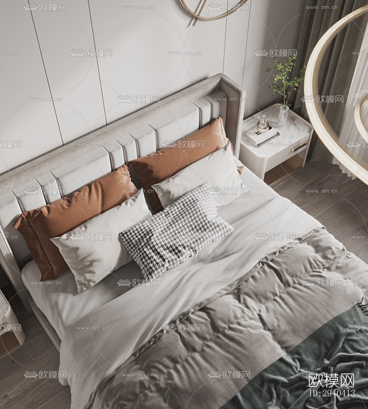 现代平层效果图下载（渲染图10）