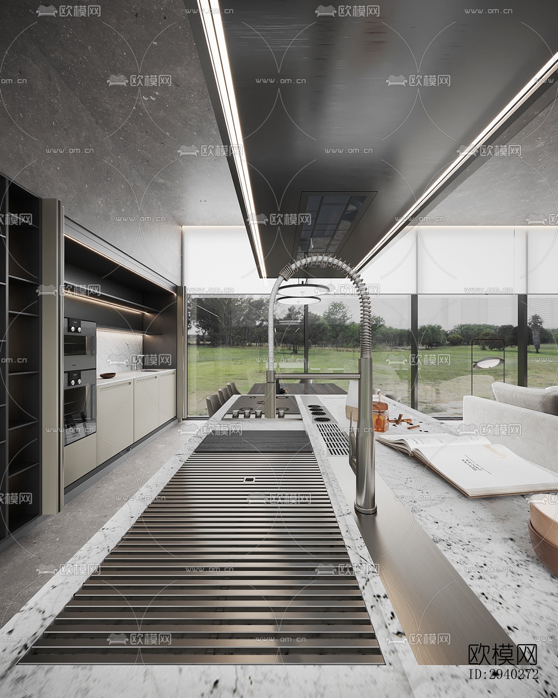 现代平层效果图下载（渲染图8）