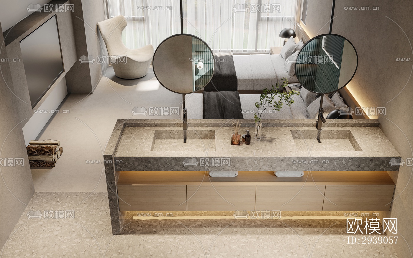 侘寂酒店民宿效果图下载（渲染图2）