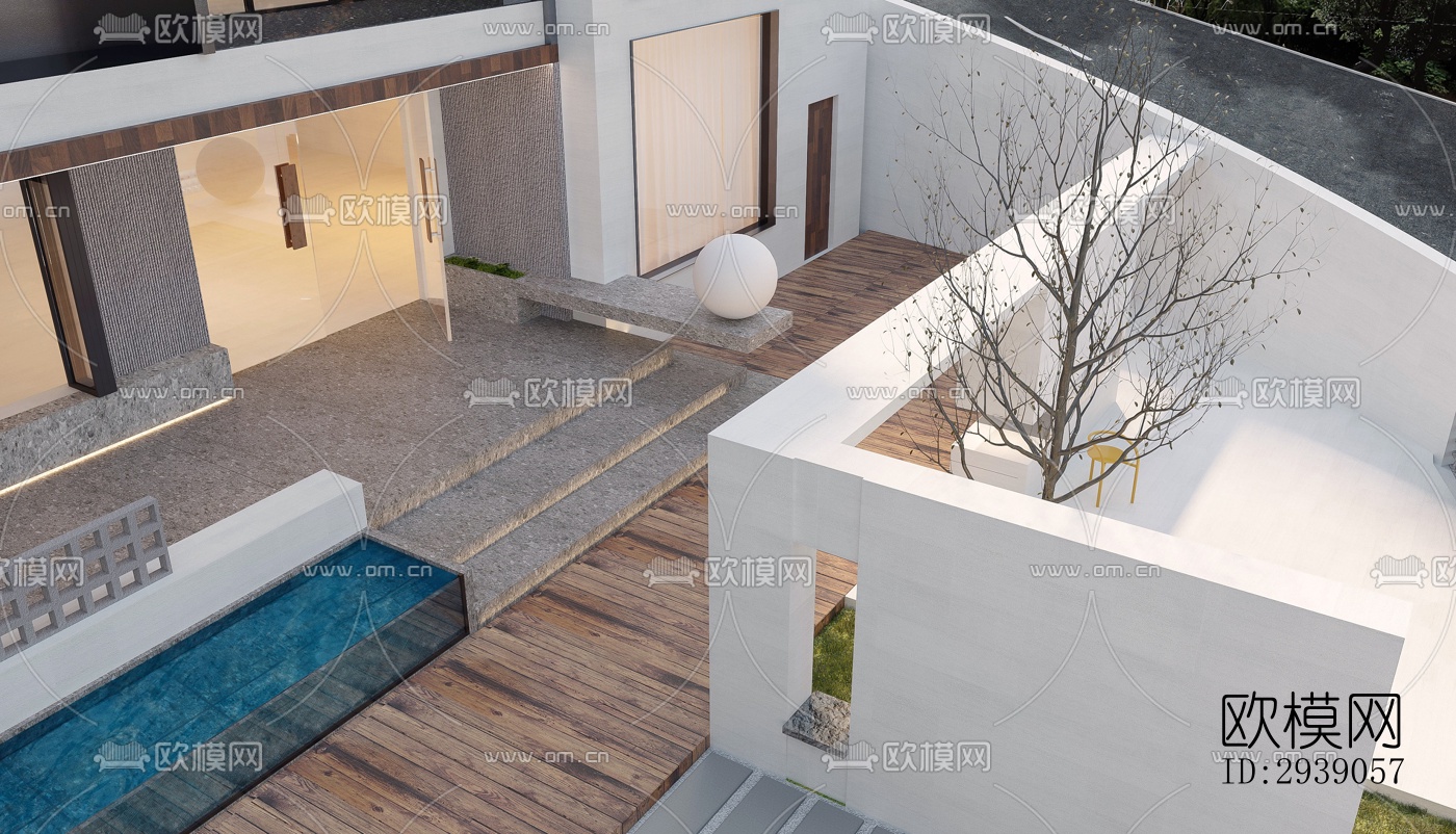 侘寂酒店民宿效果图下载（渲染图1）