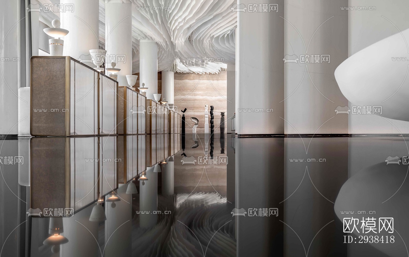 新中式售楼处效果图下载（渲染图7）