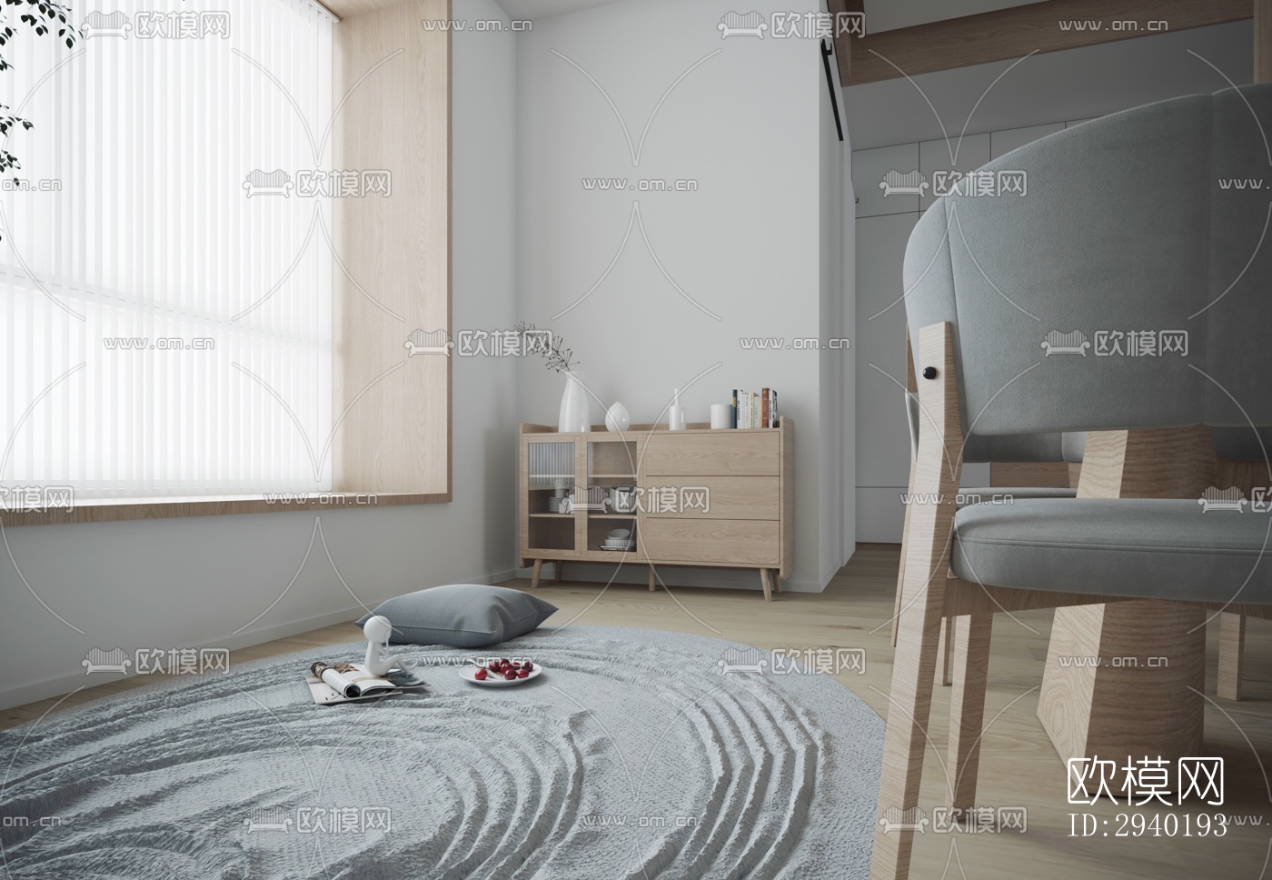 日式平层效果图下载（渲染图1）