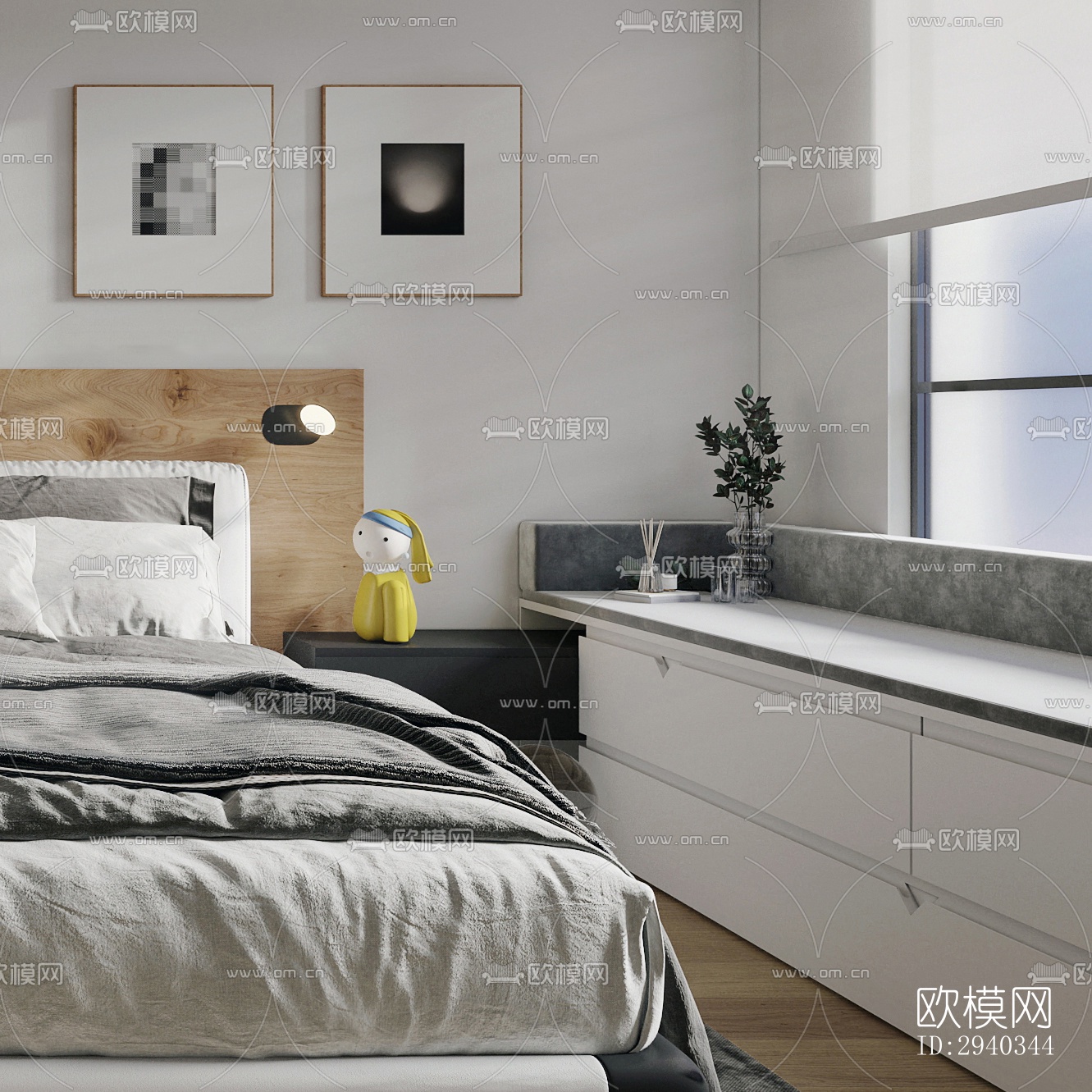 现代平层效果图下载（渲染图10）