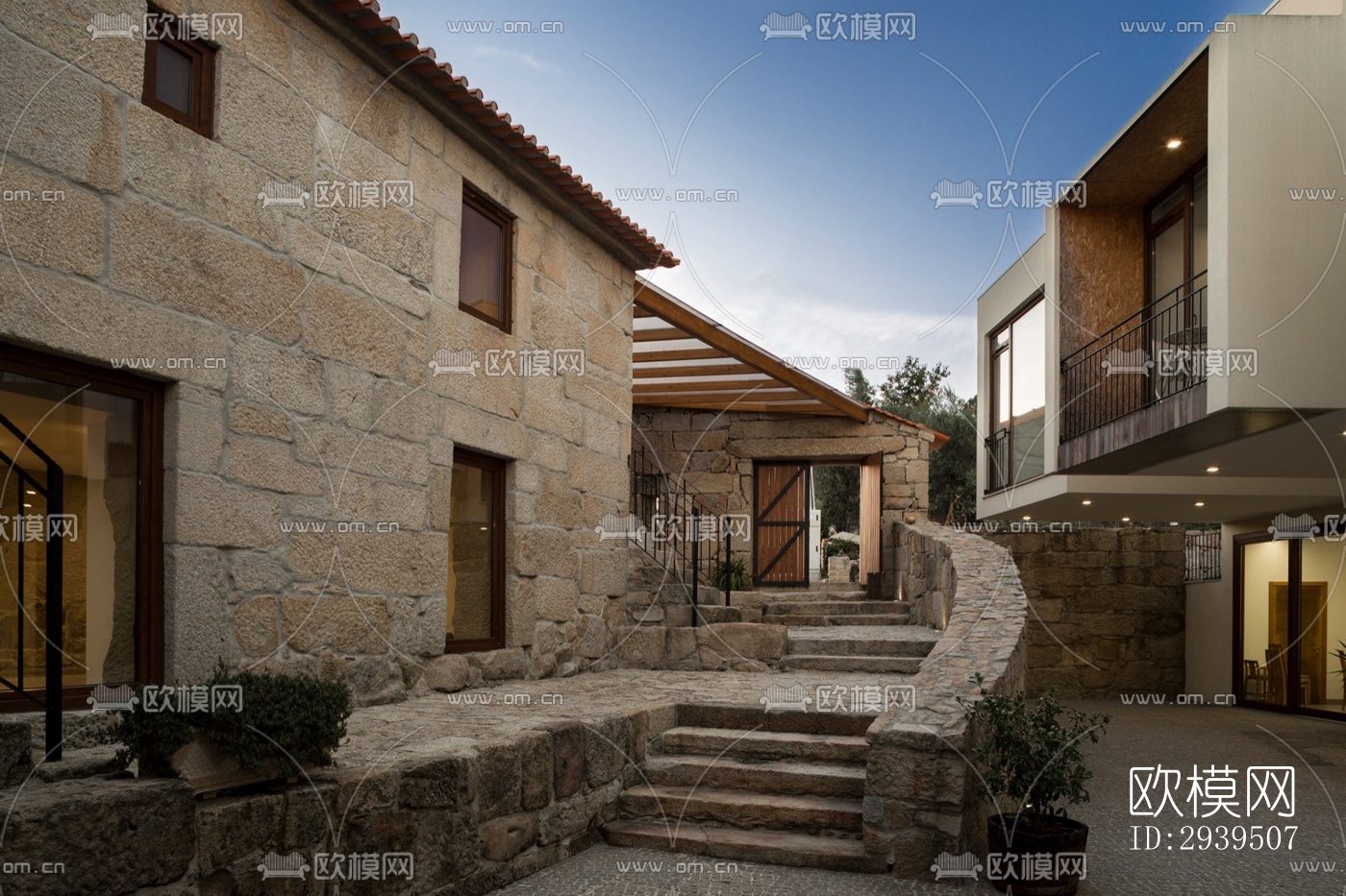 现代酒店民宿效果图下载（渲染图14）