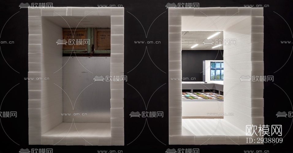 高级灰展览展厅效果图下载(渲染图13)