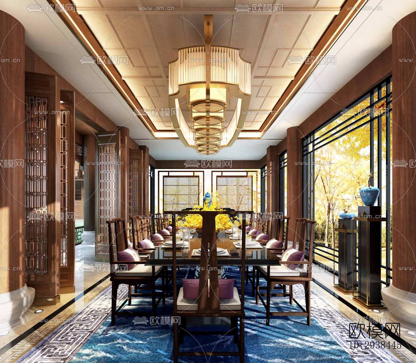 新中式售楼处效果图下载（渲染图16）