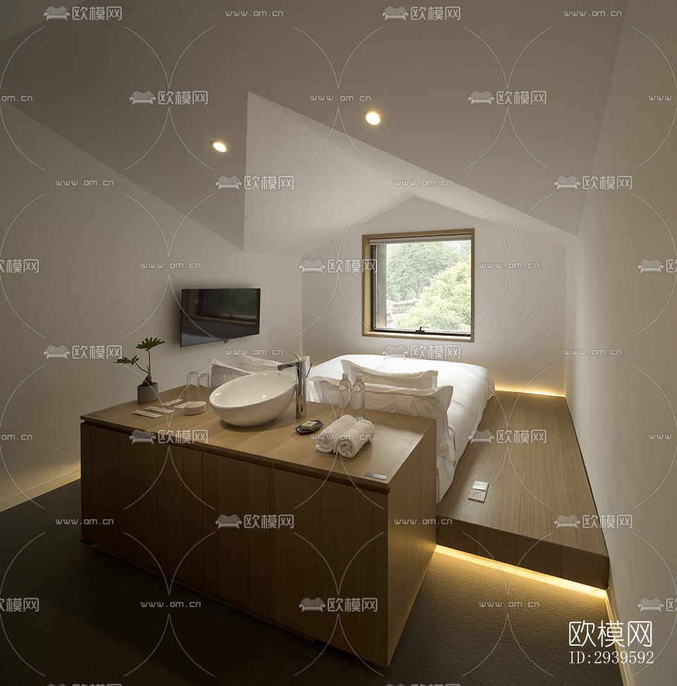 现代酒店民宿效果图下载（渲染图9）