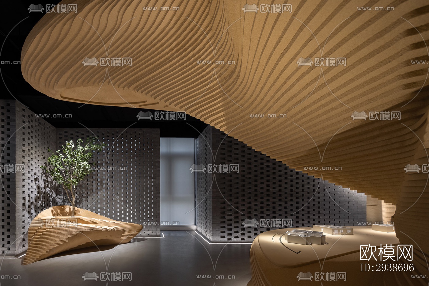 现代展览展厅效果图下载（渲染图7）