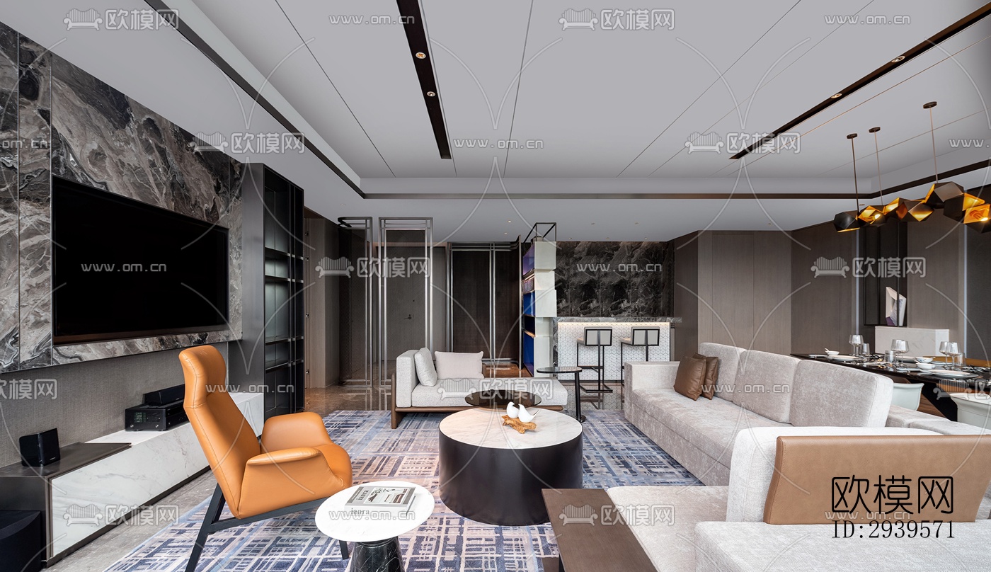 现代酒店民宿效果图下载（渲染图4）