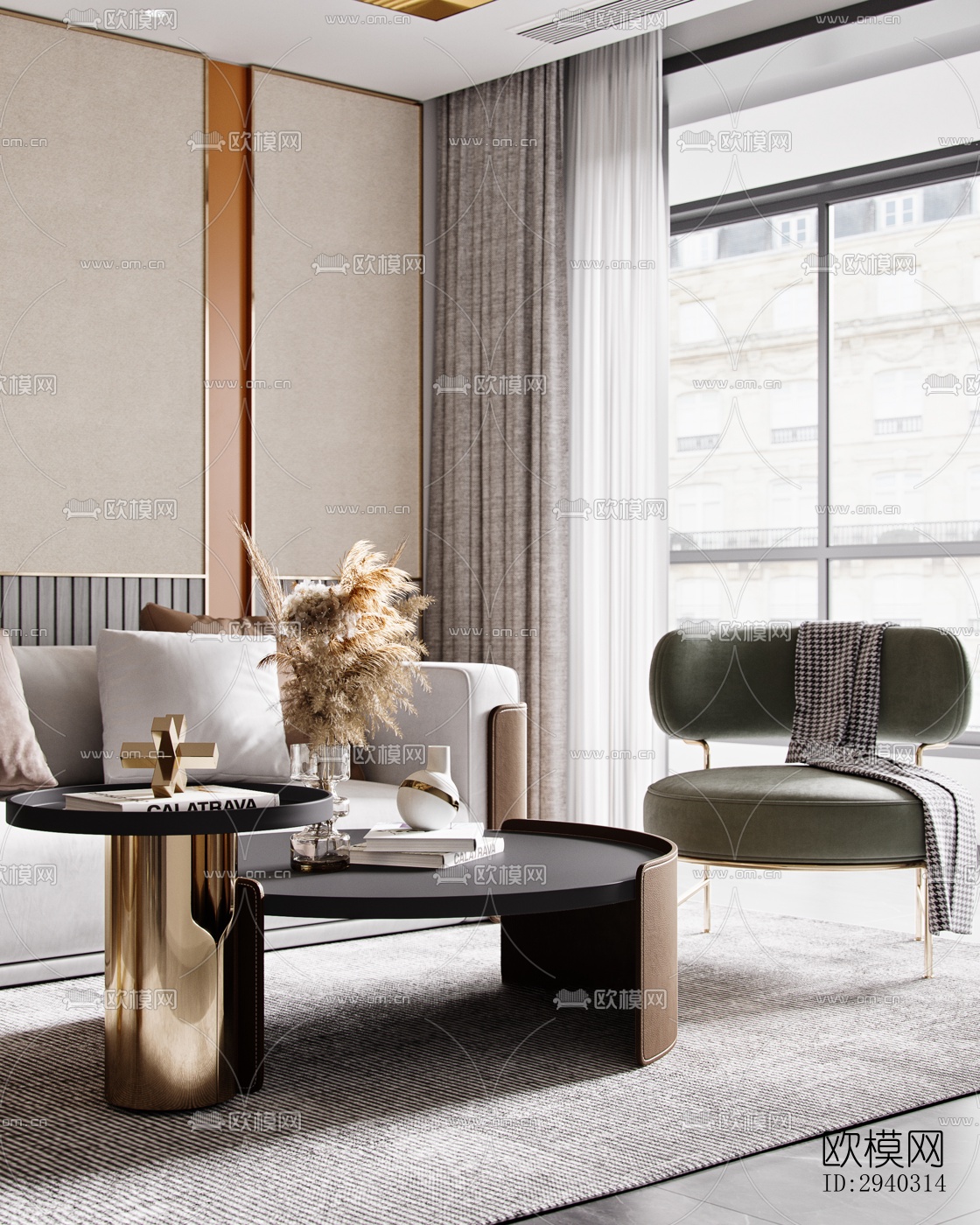 现代平层效果图下载（渲染图4）