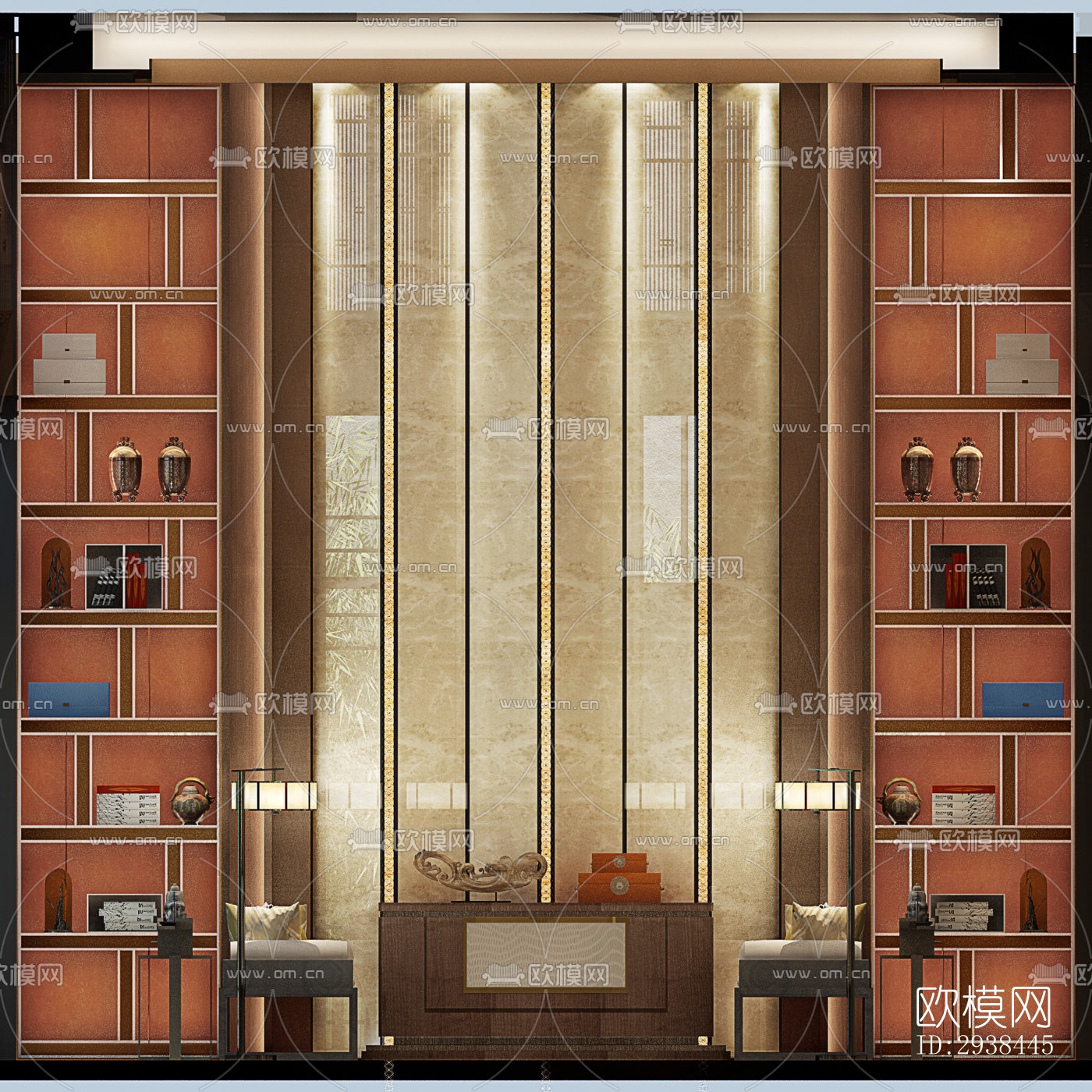 新中式售楼处效果图下载（渲染图11）