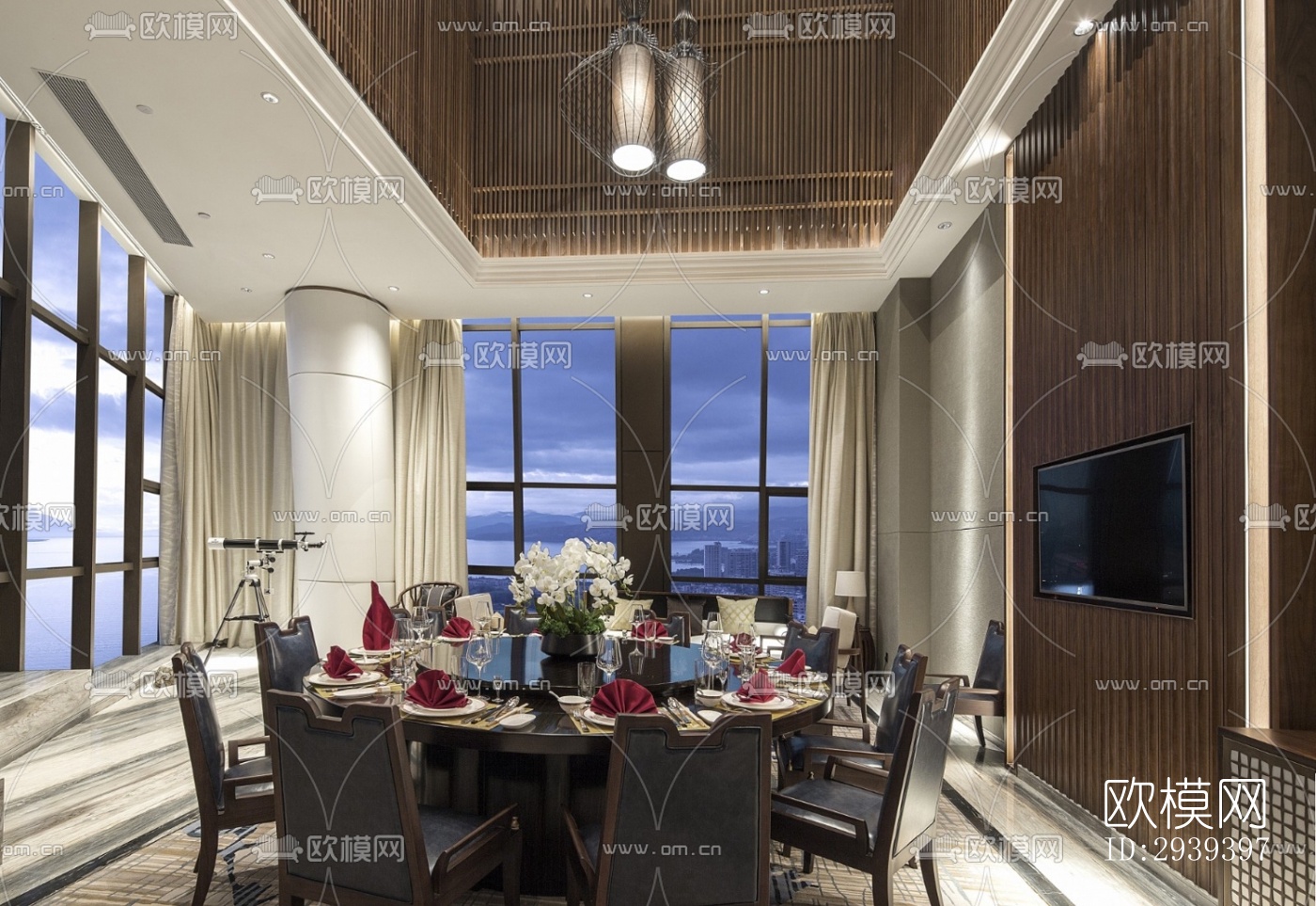 新中式酒店民宿效果图下载（渲染图16）