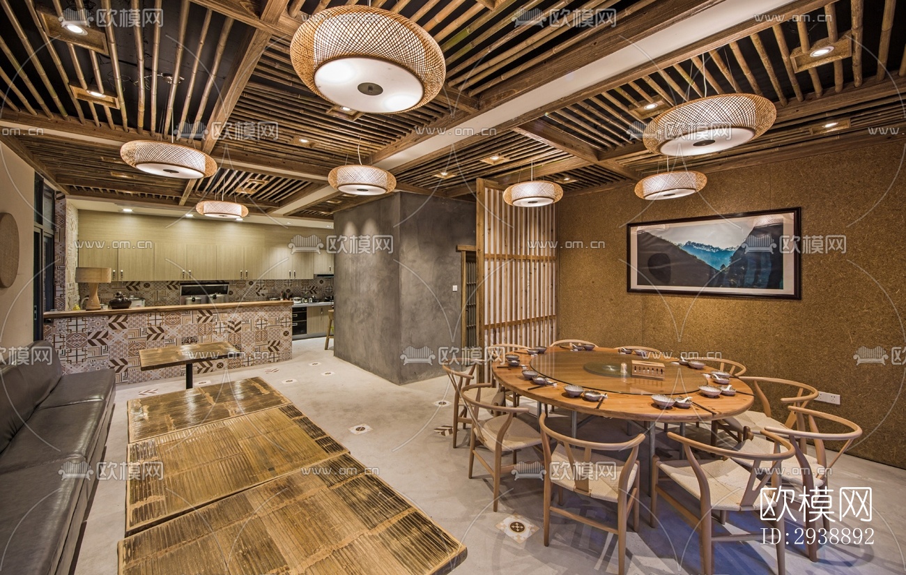 中式酒店民宿效果图下载（渲染图16）