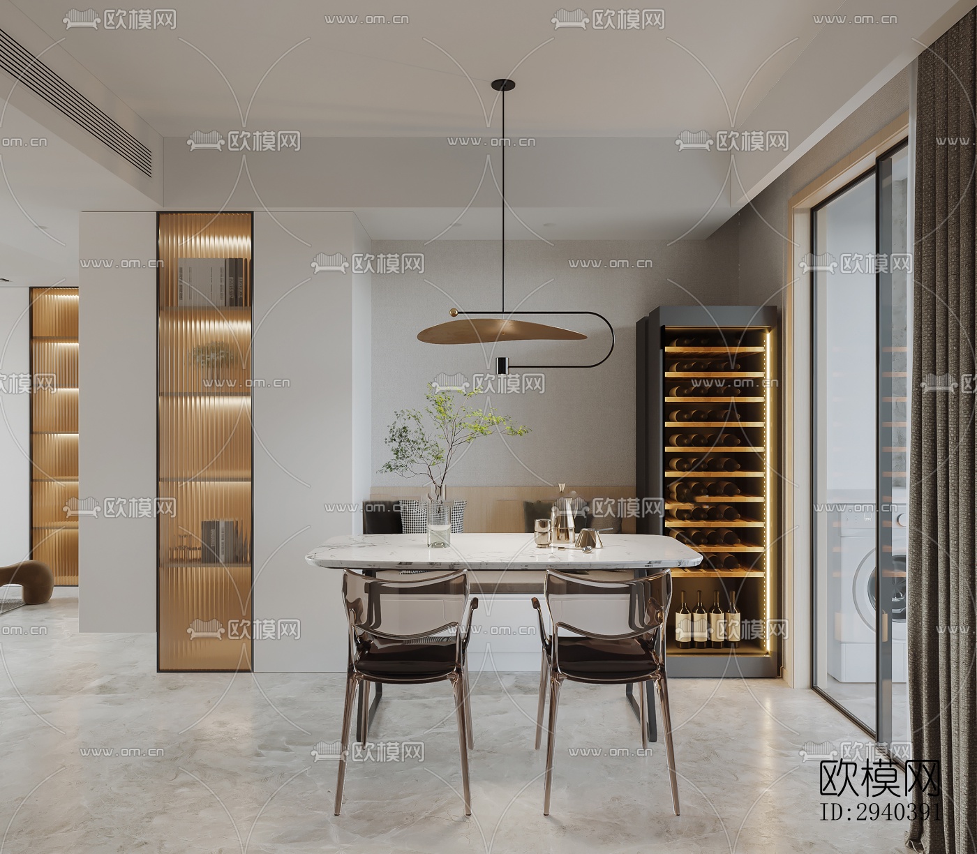 现代平层效果图下载（渲染图10）