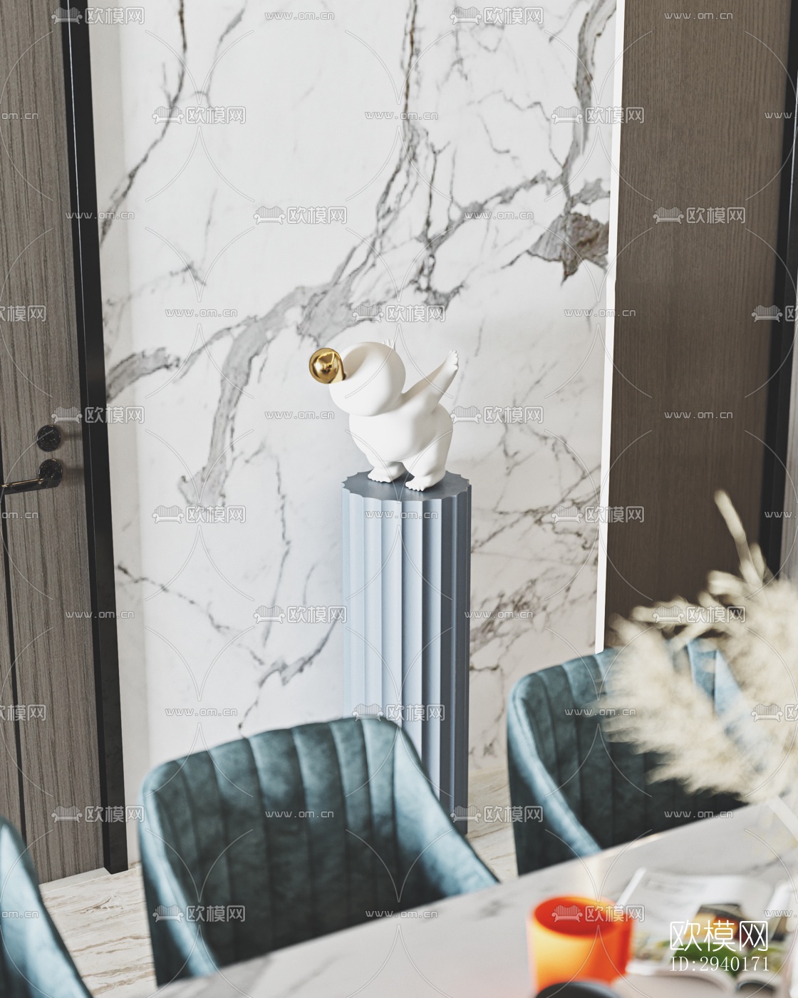 新中式平层效果图下载（渲染图15）