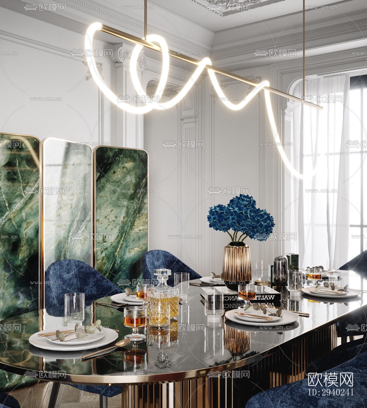 法式平层效果图下载（渲染图2）