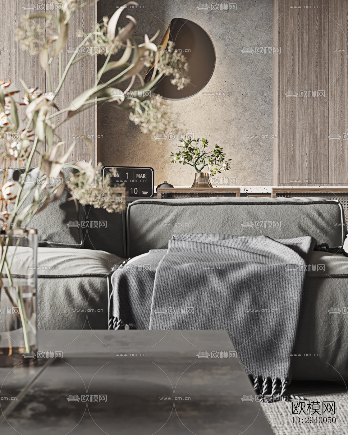 侘寂平层效果图下载（渲染图12）