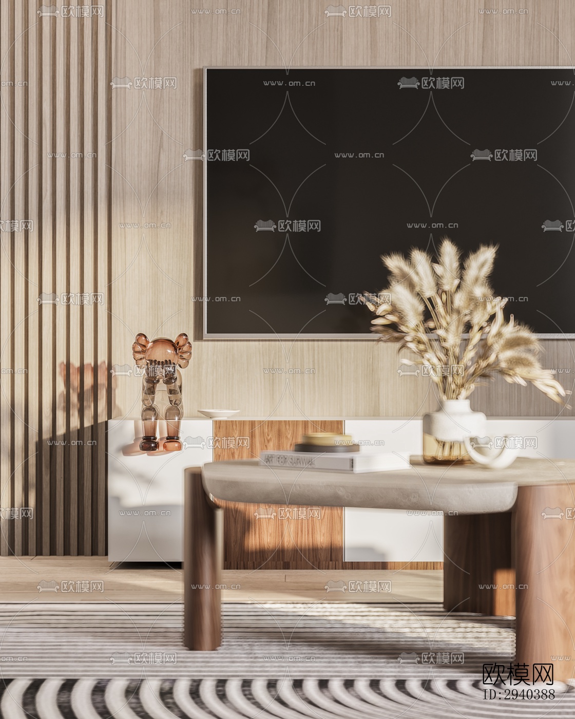 现代平层效果图下载（渲染图3）