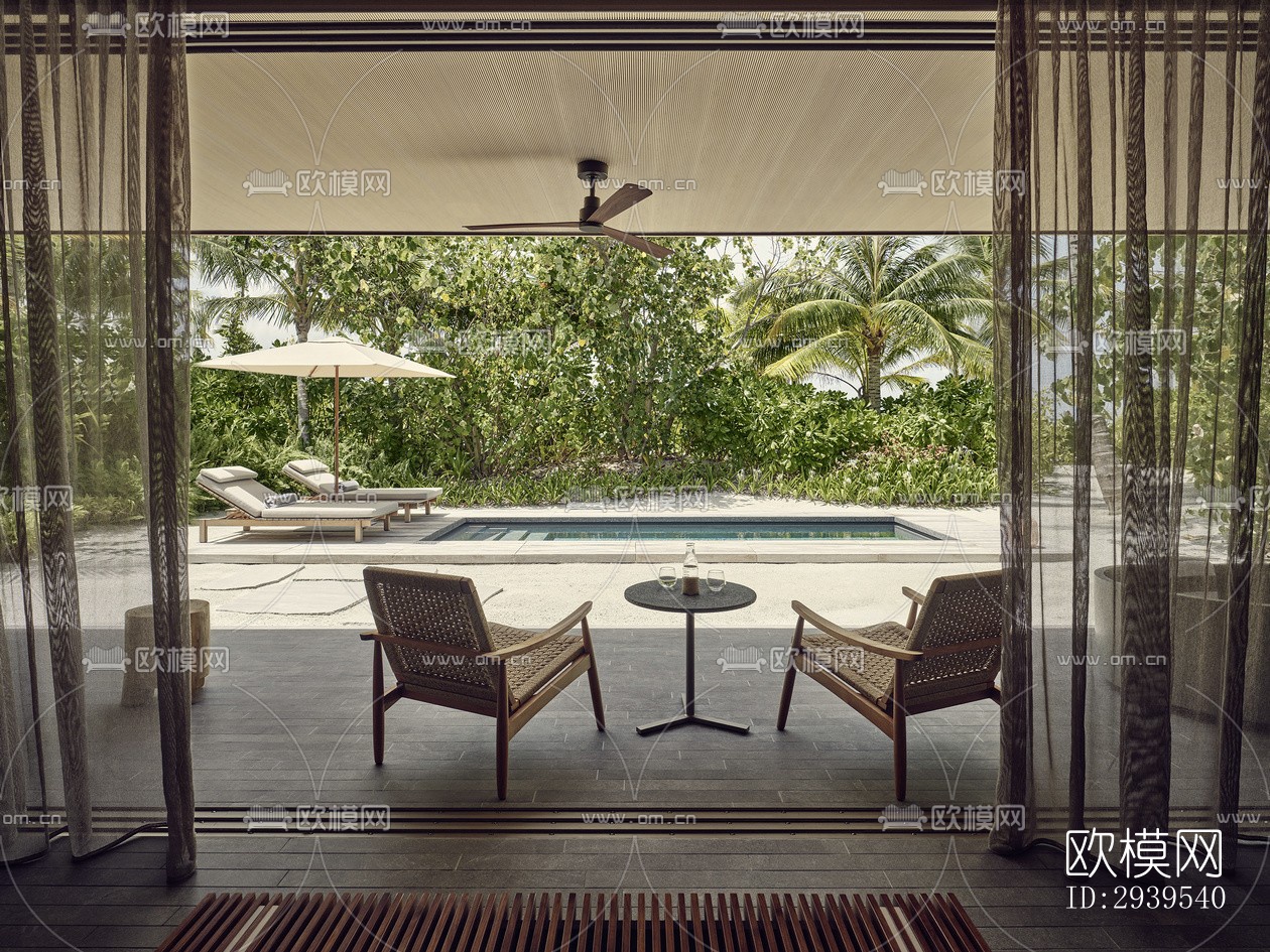 现代酒店民宿效果图下载（渲染图3）