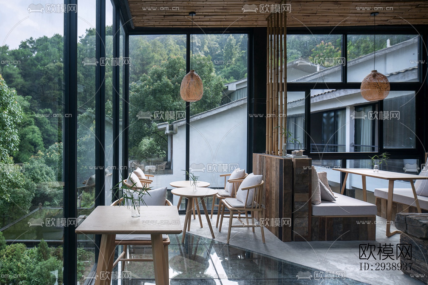 中式酒店民宿效果图下载（渲染图3）