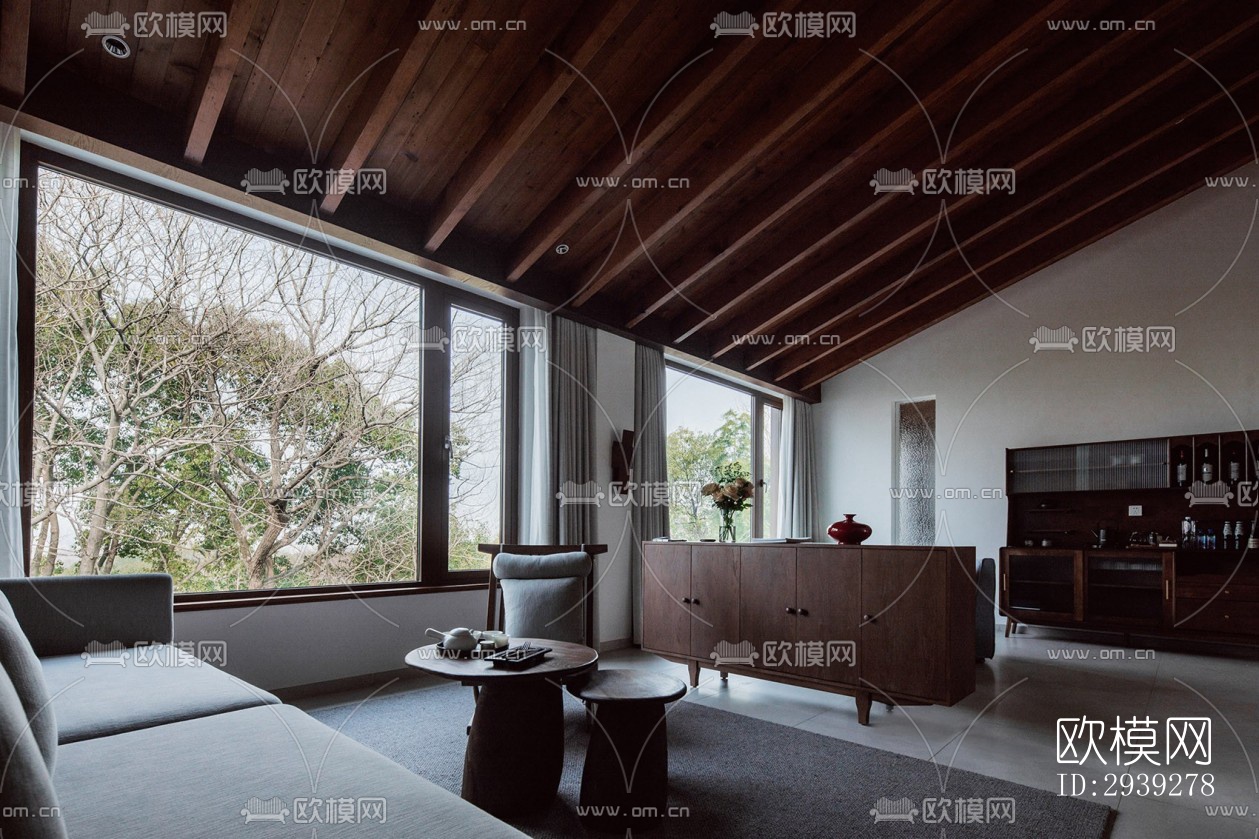 新中式酒店民宿效果图下载（渲染图12）