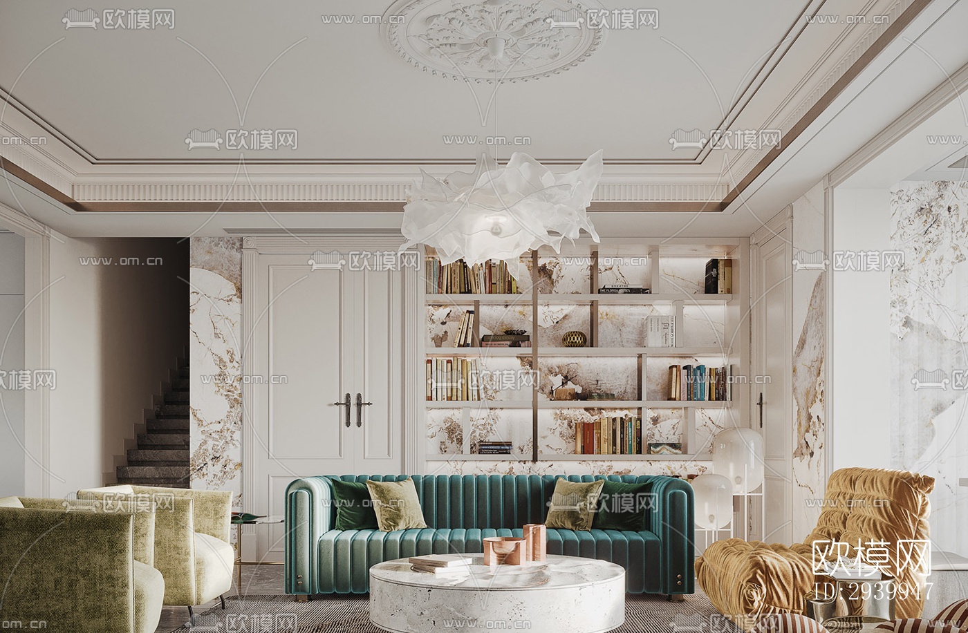 欧式复式效果图下载（渲染图1）