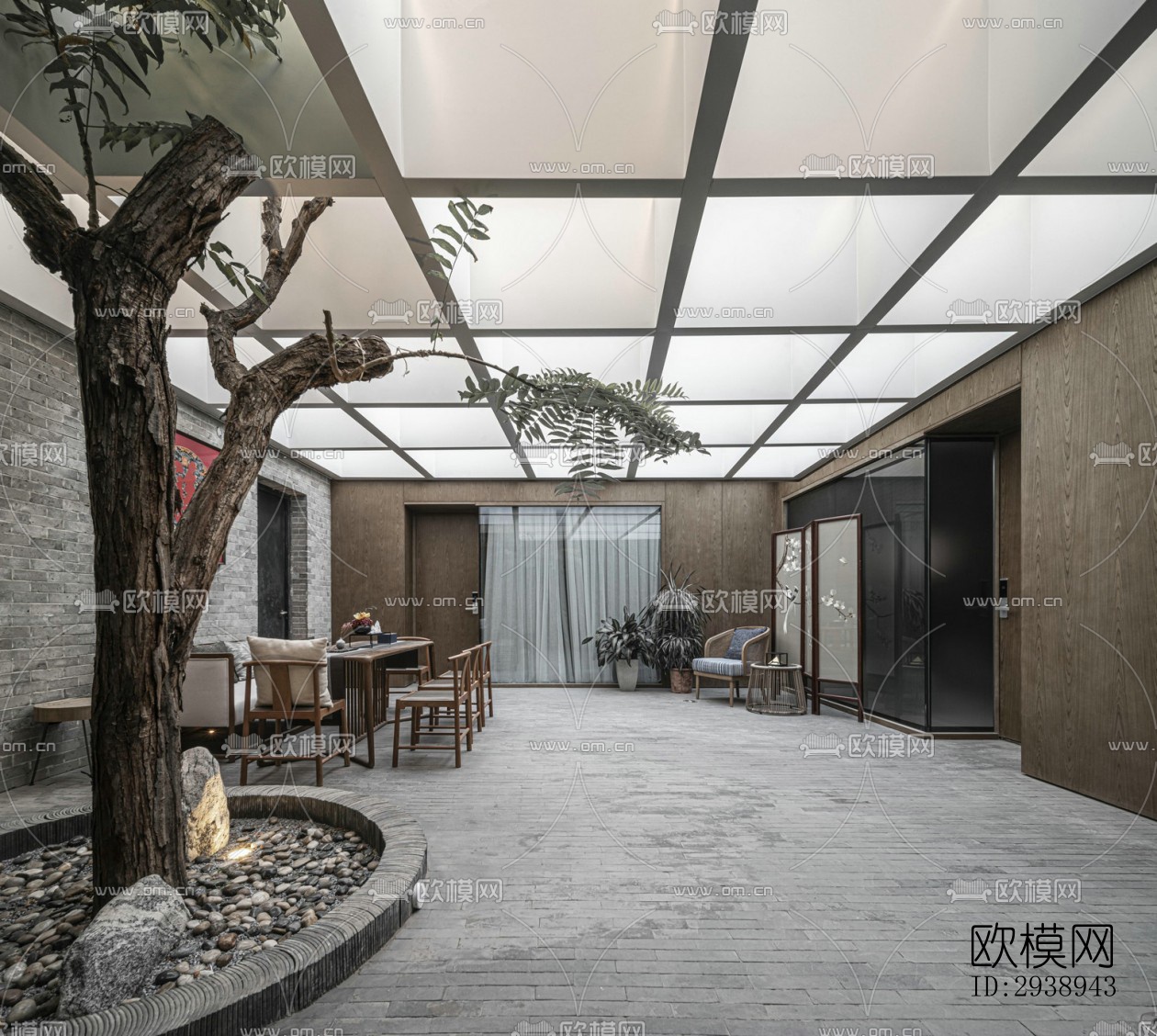 中式酒店民宿效果图下载（渲染图3）