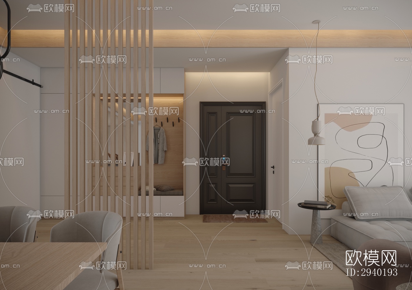 日式平层效果图下载（渲染图11）