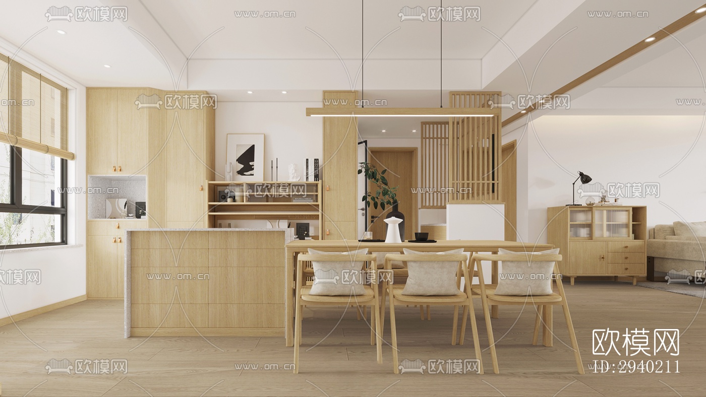 日式平层效果图下载（渲染图1）