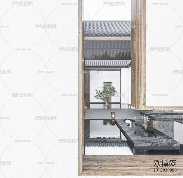 中式酒店民宿效果图下载(渲染图3)