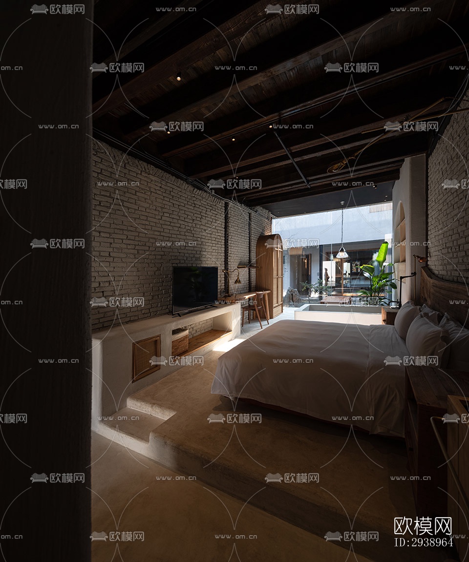 中式酒店民宿效果图下载（渲染图8）