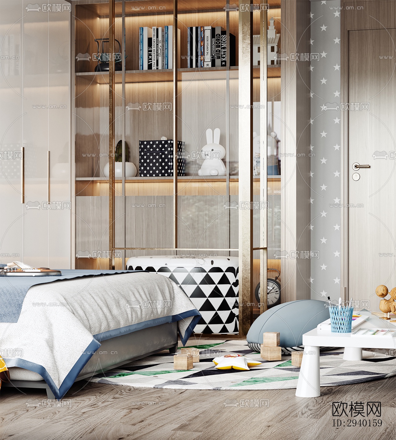 新中式平层效果图下载（渲染图6）