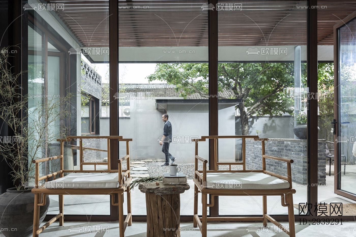 新中式酒店民宿效果图下载（渲染图8）