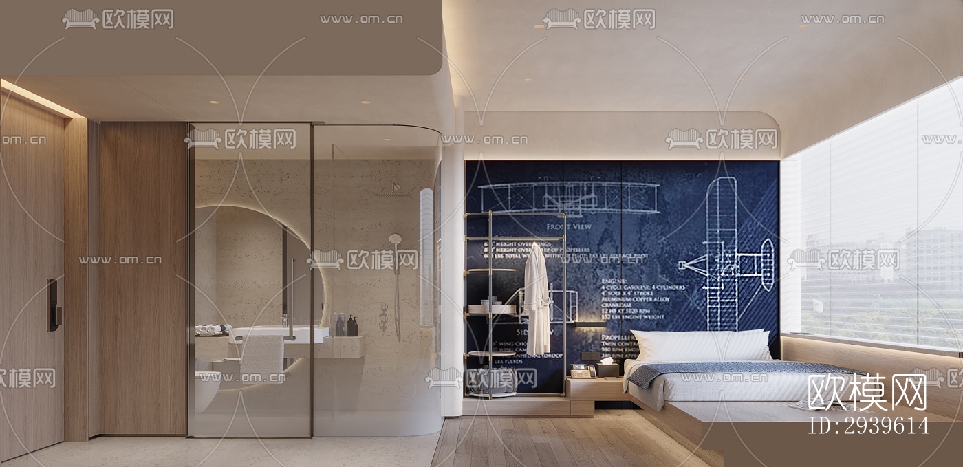 现代酒店民宿效果图下载（渲染图11）