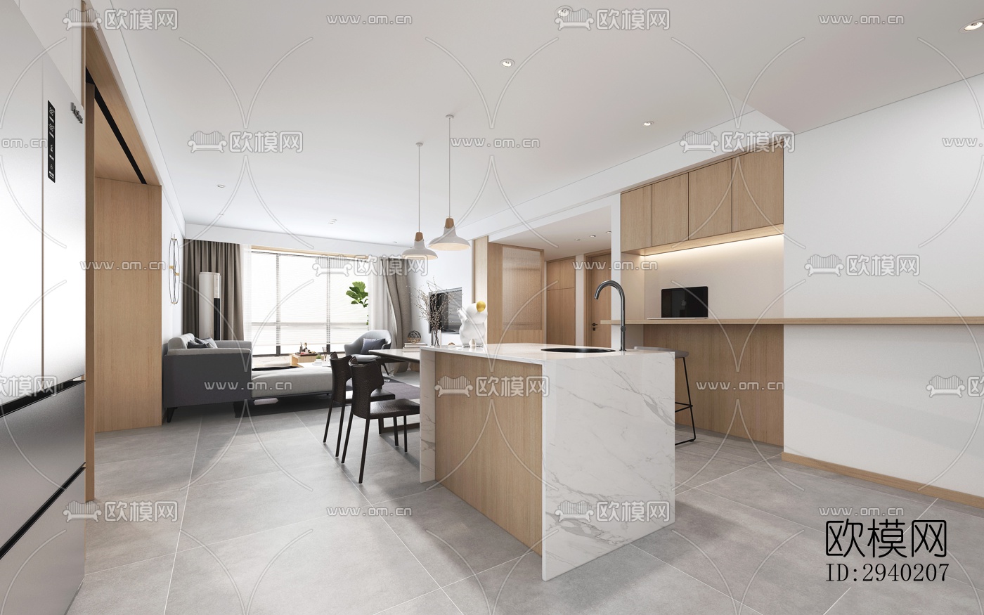 日式平层效果图下载（渲染图6）