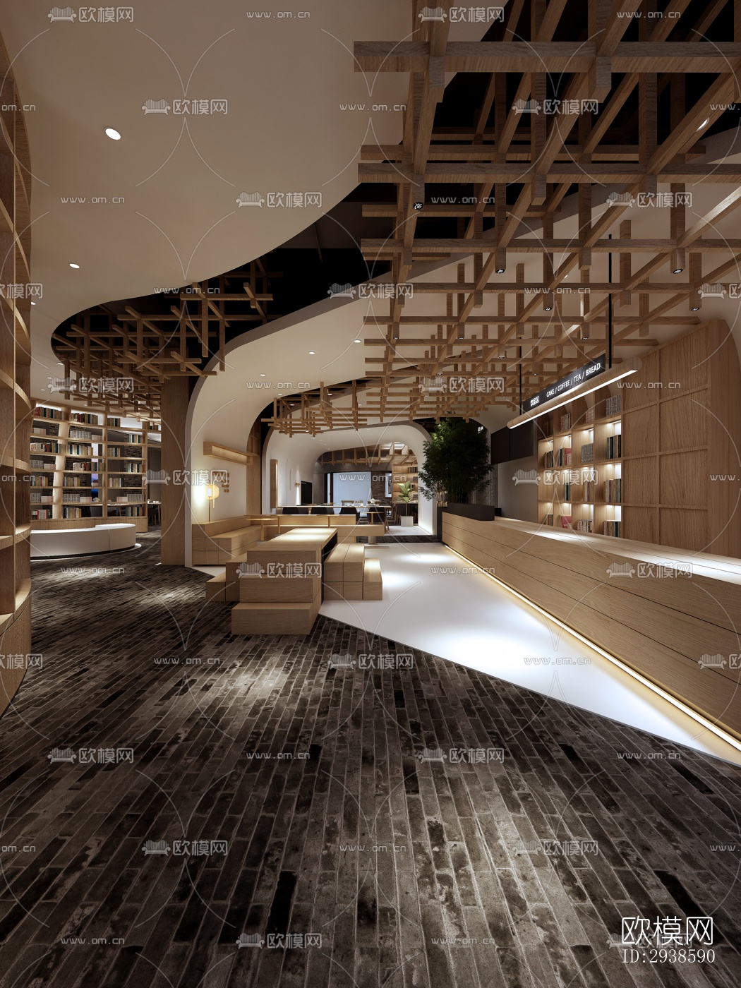 工业风展览展厅效果图下载（渲染图2）