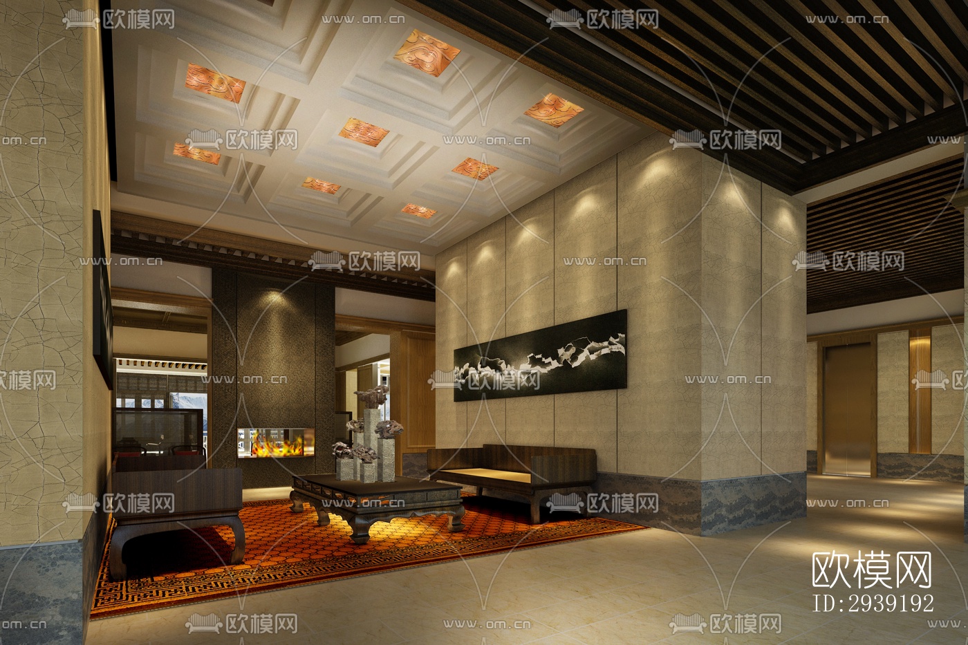 后现代酒店民宿效果图下载（渲染图1）