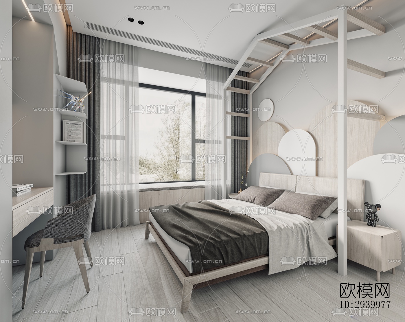 现代复式效果图下载（渲染图1）