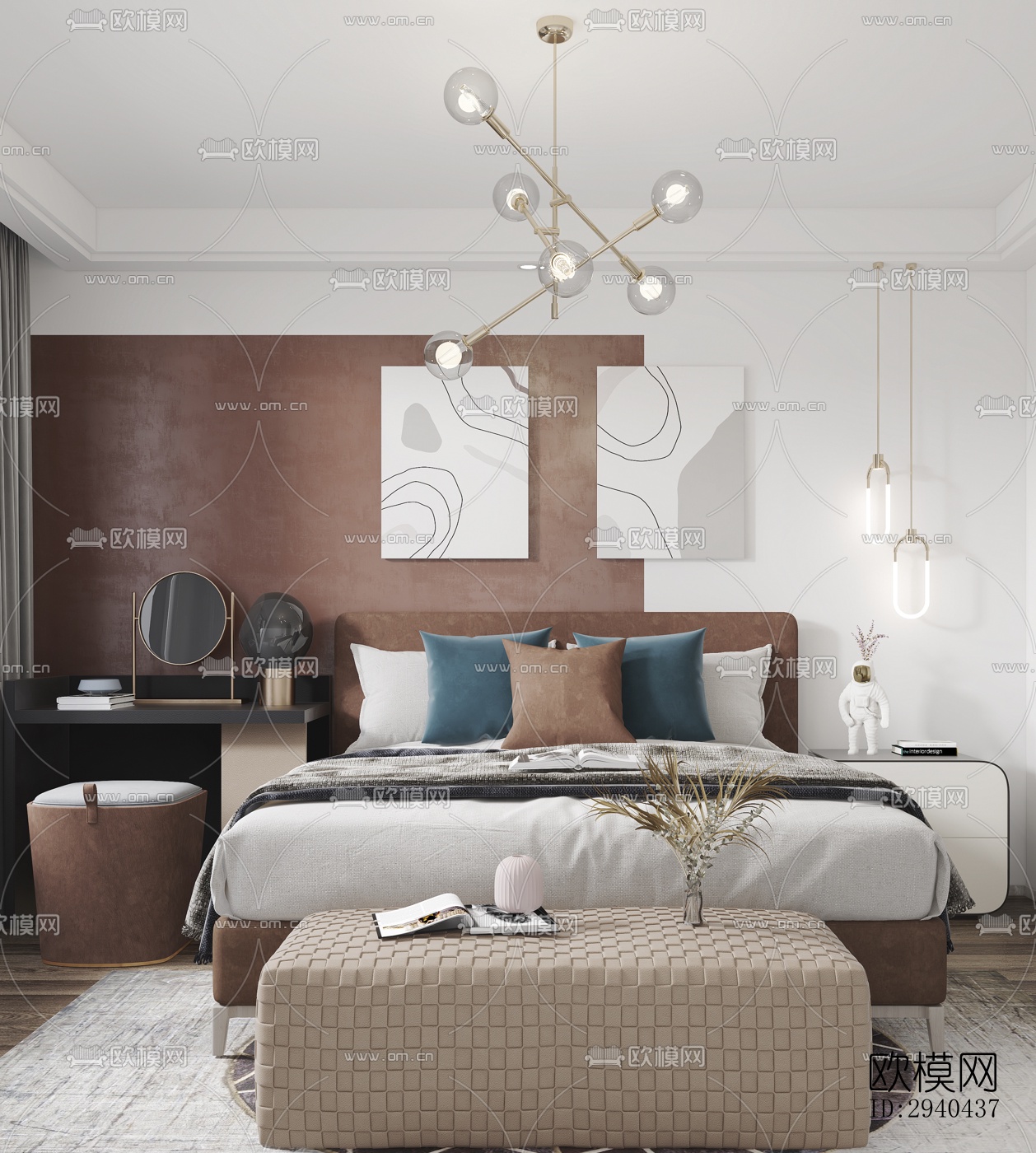 现代平层效果图下载（渲染图7）