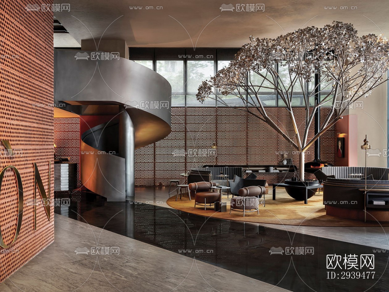 现代酒店民宿效果图下载（渲染图5）