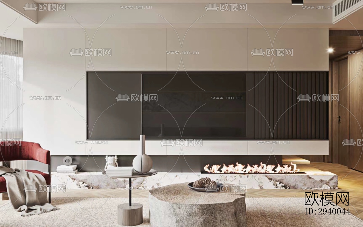 侘寂平层效果图下载（渲染图4）