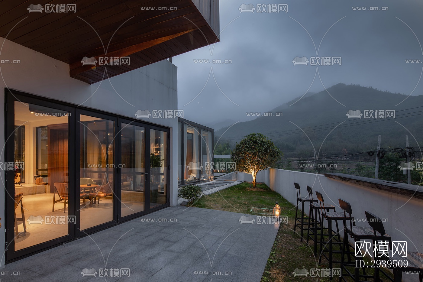 现代酒店民宿效果图下载（渲染图3）