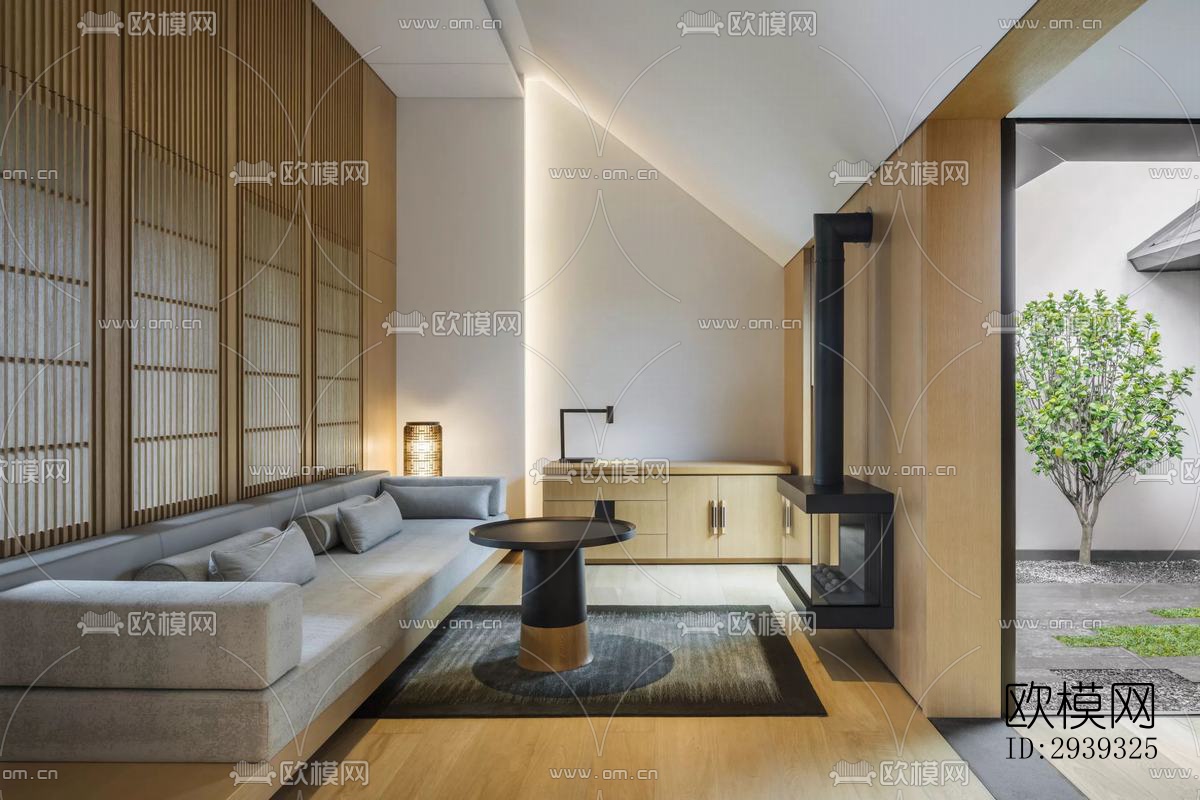 新中式酒店民宿效果图下载（渲染图7）