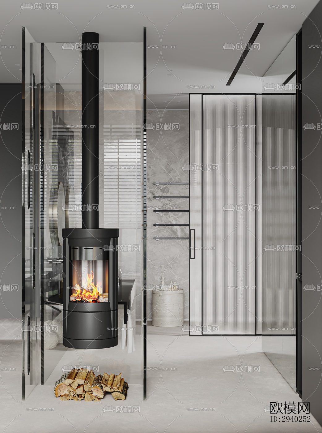 现代平层效果图下载（渲染图9）