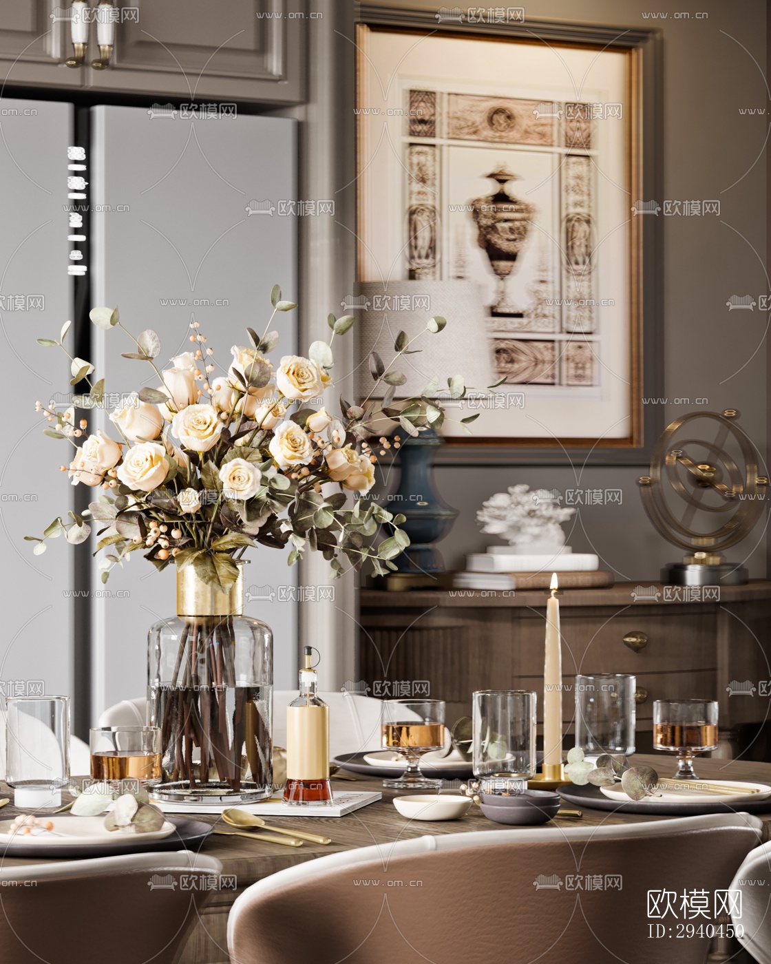 美式平层效果图下载（渲染图9）